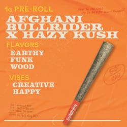 Afghani Bullrider x Hazy Kush - 1g Pre Rolls