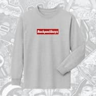 Backpack Boyz | Red Grey Box Logo Long Sleeve T-Shirt | Merch