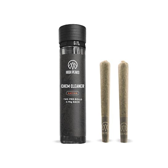 High Peaks | Chem Cleaner | 2pk Bubble Hash Infused Pre-rolls | 1.5g