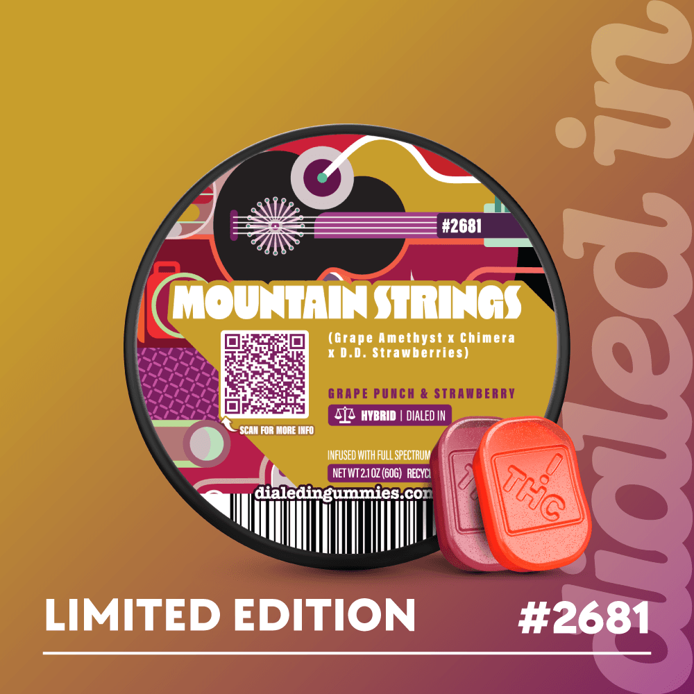 100mg - Mountain Strings (Strawberry Amethyst) #2681 - Rosin Gummies (10pk)