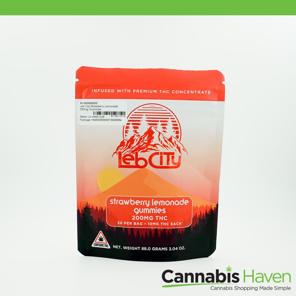 Leb City Strawberry Lemonade 200mg Gummies