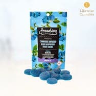 10-PACK 100MG BLUE RASPBERRY INDICA GUMMIES - SMOKIEZ