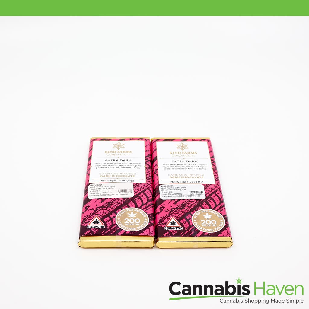 Kind Farms Extra Dark Chocolate 200mg Bar