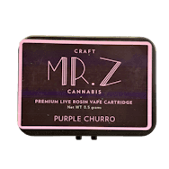 Live Rosin Vape Cartridge - 1/2g | Mr Z Craft Cannabis | Purple Churro