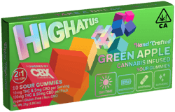 HIGHATUS - CBD GUMMY - 2:1 THC SOUR GREEN APPLE - 150MG