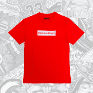 Backpack Boyz | Red white Box Logo Short Sleeve T-Shirt | Merch