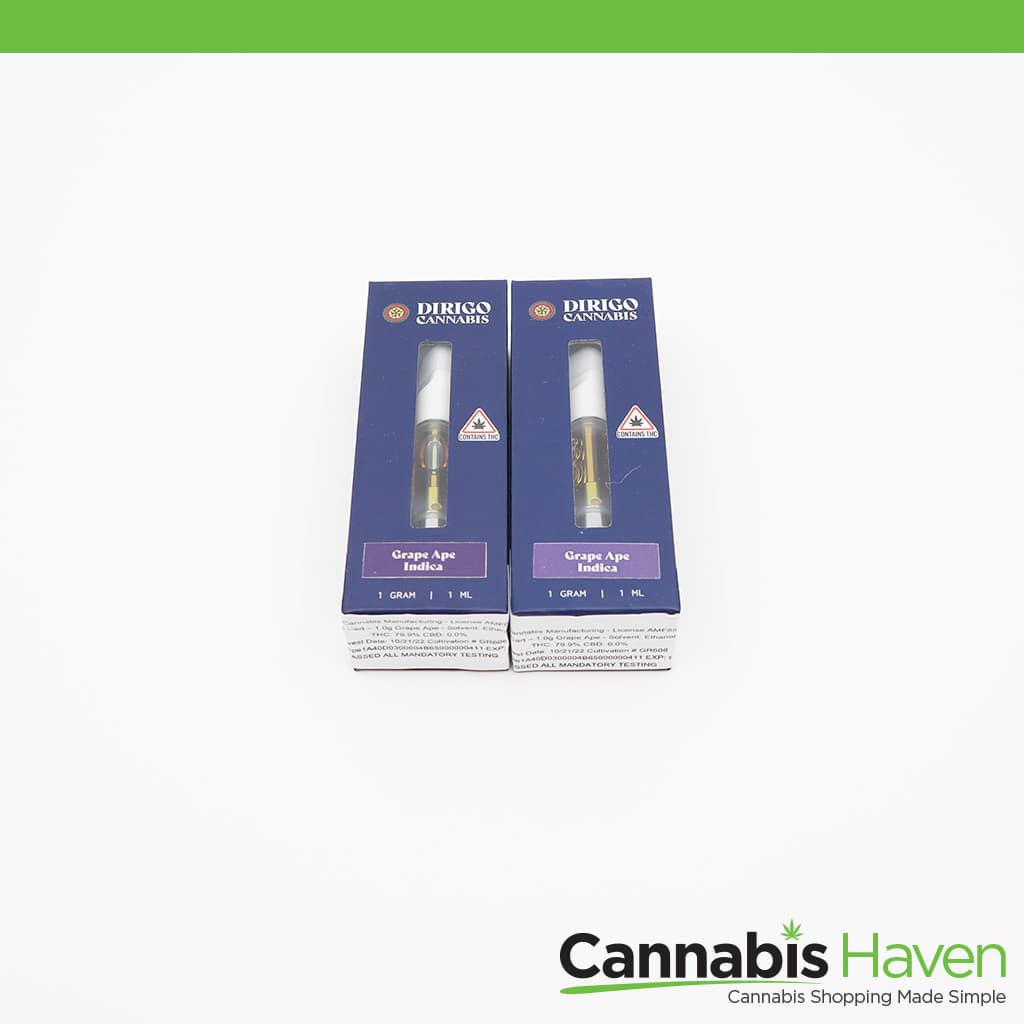 Dirigo Cannabis Grape Ape 1g Dist. Cart