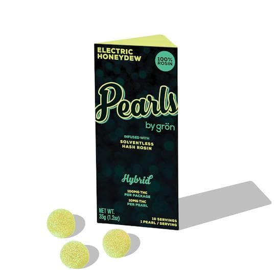 Gron | Electric Honeydew Rosin Pearls | Gummies 10 Pack | 100mg