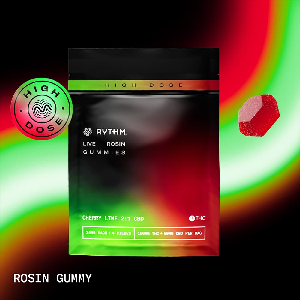 Cherry Lime 2:1 Live Rosin - High Dose Gummies