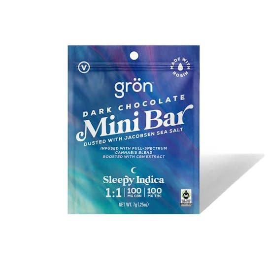 Gron | Dark Chocolate Mini Bar w/ Sea Salt | 1:1 THC:CBN | 100mg