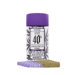 Stiiizy | 40s Biscotti | Infused Prerolls | Indica | 2.5g | 5pk