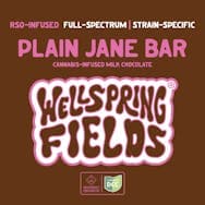 Wellspring Fields | Plain Jane Milk Chocolate Bar | 10PC 100mg