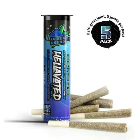 Hellavated | Juicy Stickz | Infused PreRoll | - Blueberry Dream | 0.5g x 5