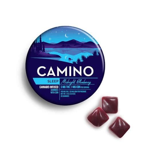 Camino | Midnight Blueberry | Gummies 20 Pack | 5:1 THC:CBN | 100mg