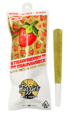 Fuzzies | Strawberry Trainwreck | Live Resin Infused Preroll | Sativa | 1g