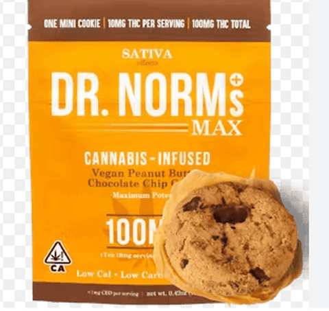 Dr. Norms | MAX Peanut Butter Chocolate Chip Cookie | Sativa | 100mg