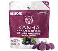 Kanha Ratio Gummies 2:1 CBG:THC 10pk - Acai Blueberry