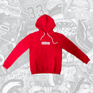 Backpack Boyz | Red Print Box Logo Hoodie | Merch