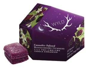 Boysenberry 1:1:1 CBD:CBN + Indica Enhanced Gummies | 100mg THC:CBD:CBN