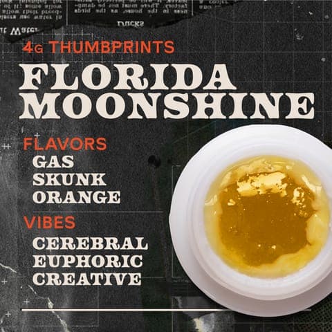 Florida Moonshine Live Rosin - 4g Thumbprints Concentrate
