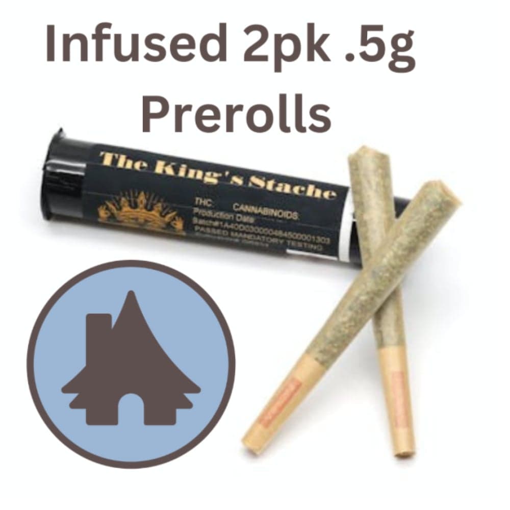 King's Stache | Solventless Blackout Bobby | i | 0.7g | 2pk | Infused Preroll