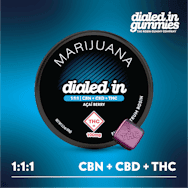 Dialed In Acai Berry 1:1:1 THC:CBD:CBN Live Rosin Gummies 20pk | 100mg