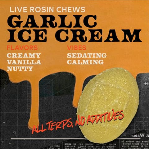 Garlic Ice Cream 100mg 10pk - Live Rosin Chews